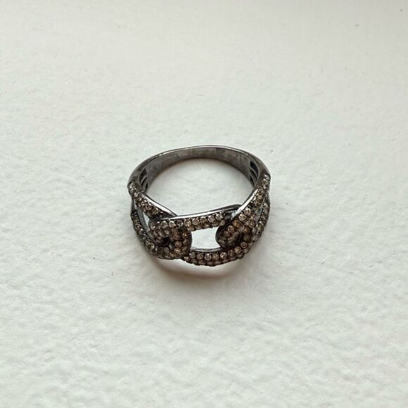 Diamond Pave Twisted Ring, 6.5 - Picture 1 of 5